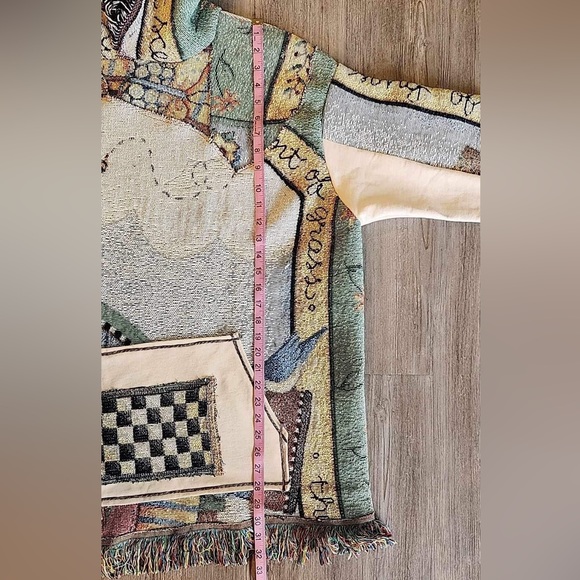 NEW 😍 HANDMADE Cottagecore Oversized Blanket Hoodie Sweatshirt Vintage Upcycled - Picture 8 of 13